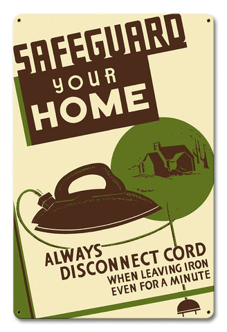 Safeguard Your Home 12 X 18 vintage metal sign Metal Sign