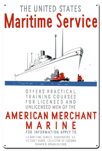 Maritime Service Metal Sign 24in X 36in Metal Sign
