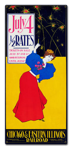 JULY 4 Metal Sign 8in X 18in Metal Sign