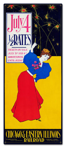 JULY 4 Metal Sign 10in X 24in Metal Sign