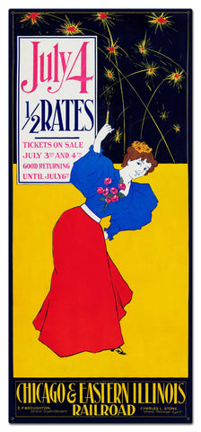 JULY 4 Metal Sign 16in X 36in Metal Sign