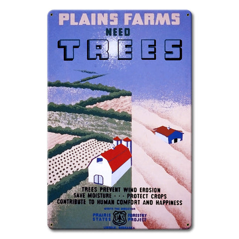 PLAINS FARMERS Metal Sign 12in X 18in Metal Sign