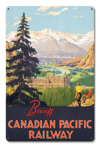 VTG431   BANFF CANADIAN PACIFIC RAILWAY Metal Sign