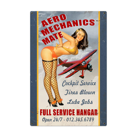 Aero Mechanics Mate Vintage Sign Metal Sign