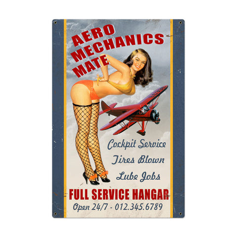 Aero Mechanics Mate Vintage Sign Metal Sign