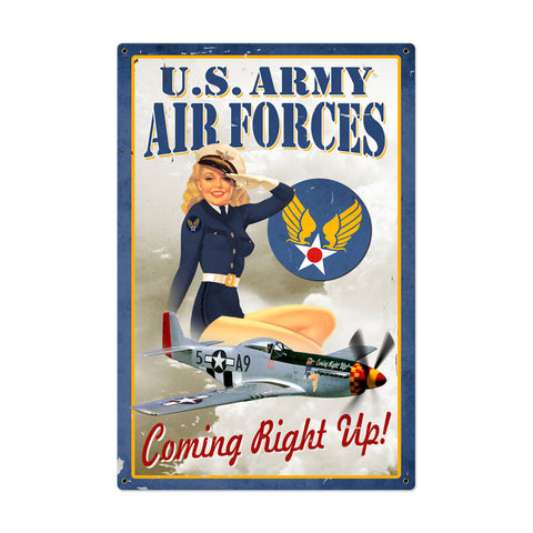 Air Force Pinup Vintage Sign Metal Sign