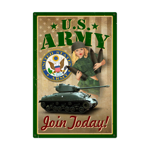 Army Pinup Vintage Sign Metal Sign