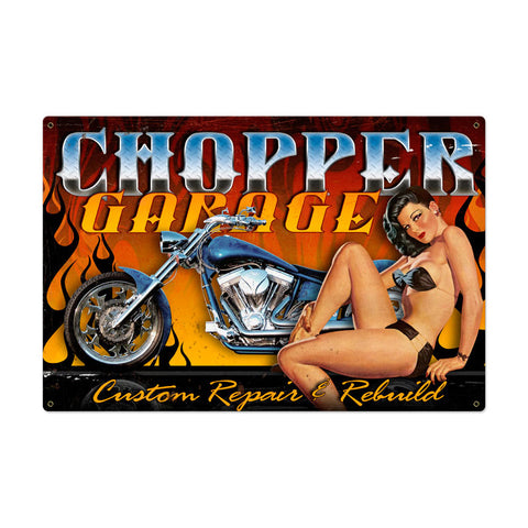 Chopper Garage Vintage Sign Metal Sign