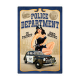 Police Department Pinup Vintage Sign Metal Sign
