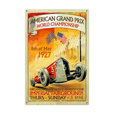 American Grand Prix Vintage Sign Metal Sign