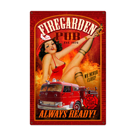 Fire Garden Vintage Sign Metal Sign