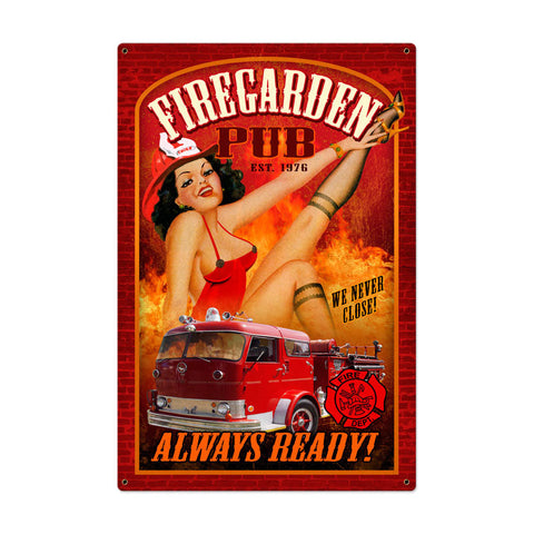 Fire Garden Vintage Sign Metal Sign