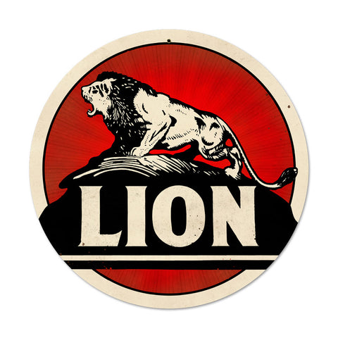 Lion Gasoline Vintage Sign Metal Sign