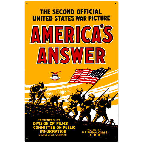 Americans Answer Vintage Sign Metal Sign