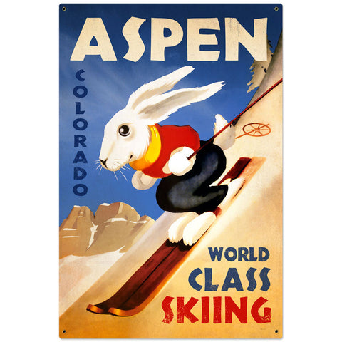 Ski Aspen Vintage Sign Metal Sign