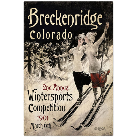 Ski Breckenridge Vintage Sign Metal Sign