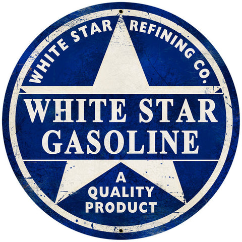 White-Star-Gasoline-Vintage-Sign-Metal-Sign