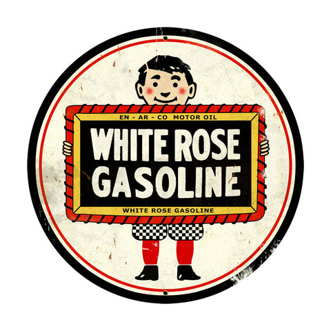 White Rose Vintage Sign Metal Sign