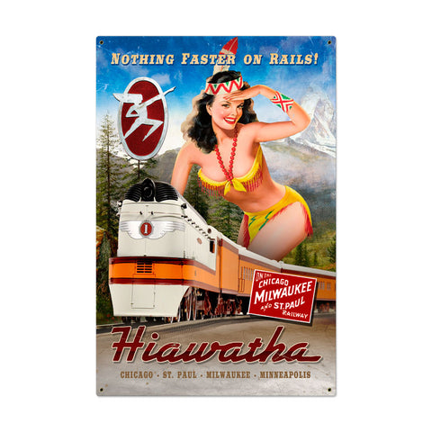 Hiawatha Indian Vintage Sign Metal Sign