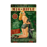 M16 Girl Vintage Sign Metal Sign
