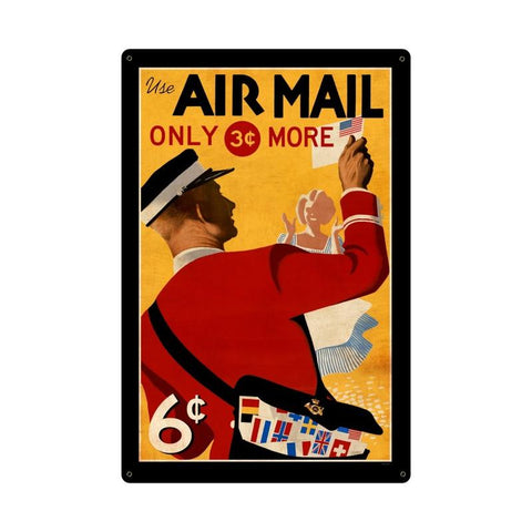 Air Mail Postage Stamp Vintage Sign Metal Sign