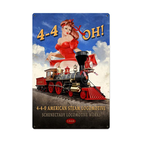 American Steam Locomotive Vintage Sign Metal Sign