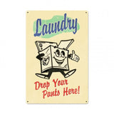 Laundry Drop Pants Vintage Sign Metal Sign