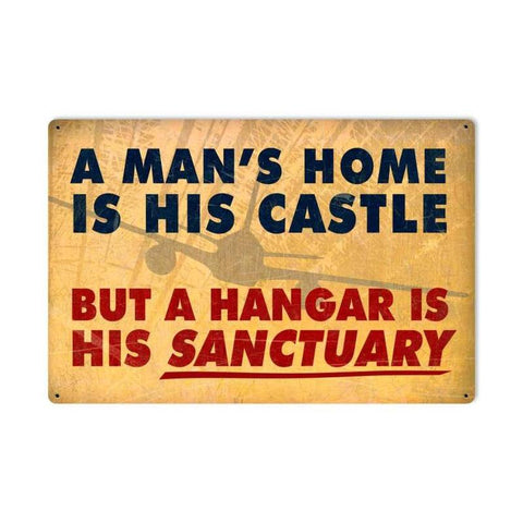 Mans-Home-Hangar-Vintage-Sign-Metal-Sign