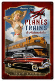 Planes Trains Automobiles Xl Vintage Sign Metal Sign