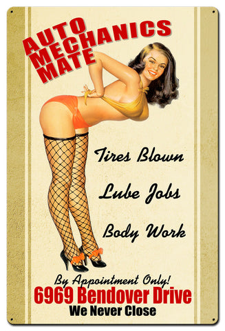 Auto Mechanics Mate Vintage Sign Metal Sign