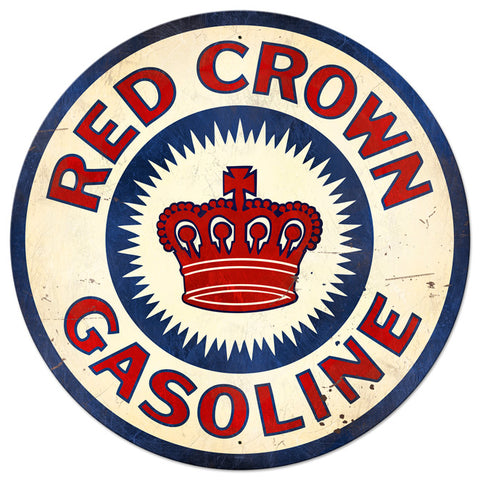 Red Crown Gas XL Vintage Sign Metal Sign