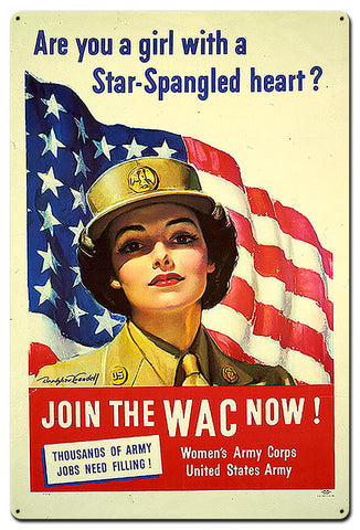 Are You Girl Star Spangled Heart Vintage Sign Metal Sign