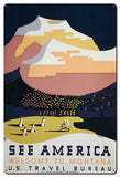 See America Welcome To Montana Vintage Sign Metal Sign