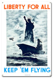 Liberty For All Vintage Sign Metal Sign