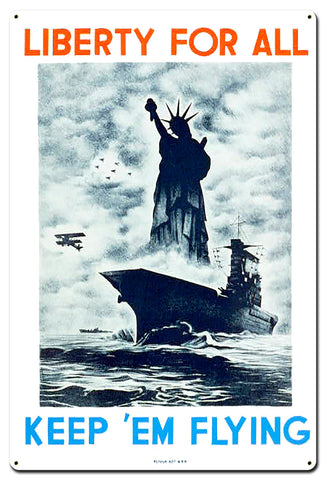 Liberty For All Vintage Sign Metal Sign