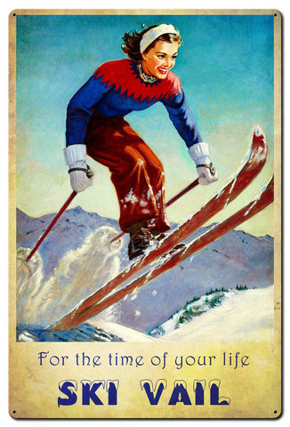 Ski-Vail-Time-Of-Life-Vintage-Sign-Metal-Sign