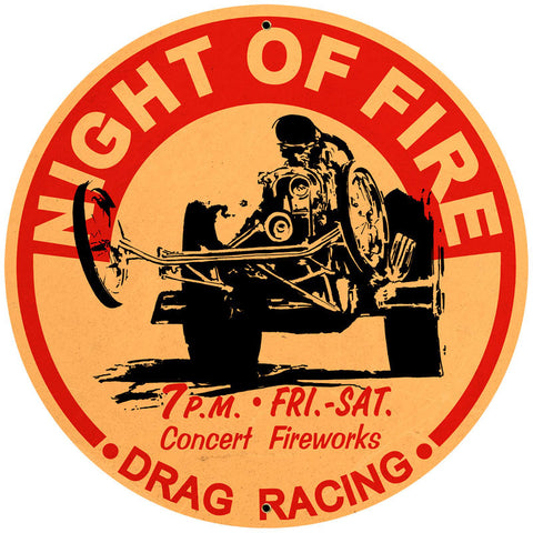 Night Of Fire Vintage Sign Metal Sign