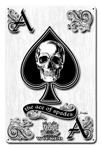 Ace Of Spades Vintage Sign Metal Sign