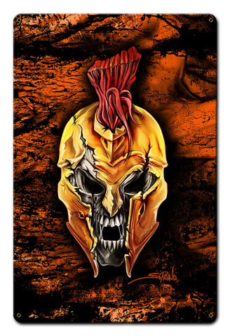 Spartan Skull Vintage Sign Metal Sign