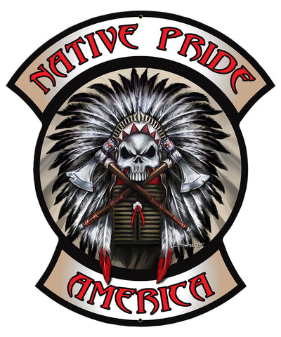 Native-Pride-Indian-Skull-Vintage-Sign-Metal-Sign