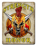 Spartan Skull Shield Vintage Sign Metal Sign