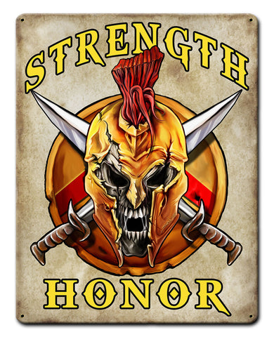 Spartan Skull Shield Vintage Sign Metal Sign