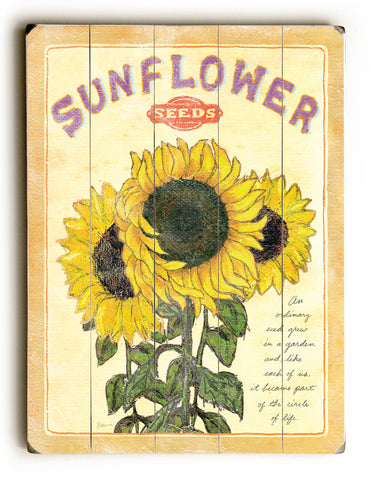 Sunflower Seeds - Wood Wall Decor by FLAVIA 12 X 16