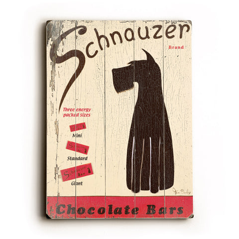 Schnauzer Chocolate Bars - Wood Wall Decor by Ken Bailey 12 X 16