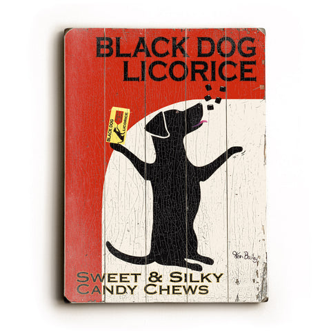 Black Dog Licorice - Wood Wall Decor by Ken Bailey 12 X 16