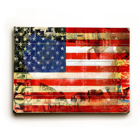 USA Flag - Wood Wall Decor by Cory Steffen 12 X 16