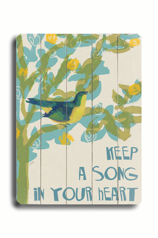 SONG IN YOUR HEART - Wood Wall Decor by Lisa Weedn 12 X 16