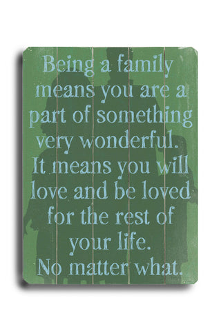 Being a Family Means to You - Wood Wall Decor by Lisa Weedn 12 X 16