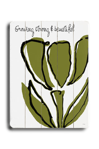 Growing Strong Beautiful #2 - Wood Wall Decor by Lisa Weedn 12 X 16