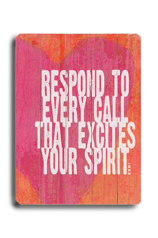 Respond to every call - Wood Wall Decor by Lisa Weedn 12 X 16